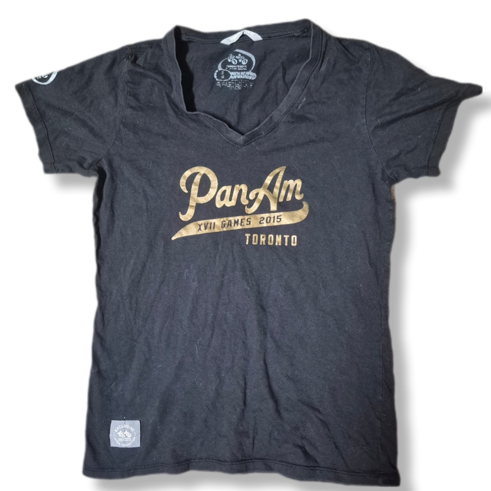 Toronto Canada 2015 PanAm Olympic Games Women's Black Short Sleeve Fitted Tee